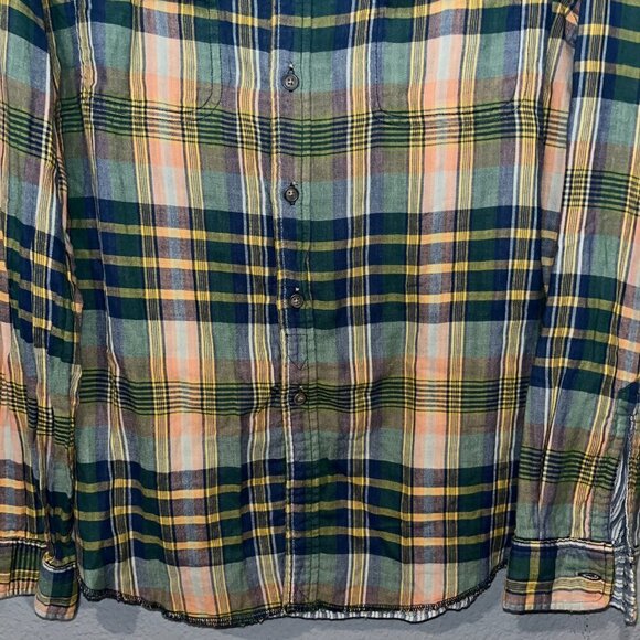TAILOR VINTAGE 100% Cotton Reversible Long Sleeve Button Down Plaid Shirt EUC -M - Picture 4 of 12